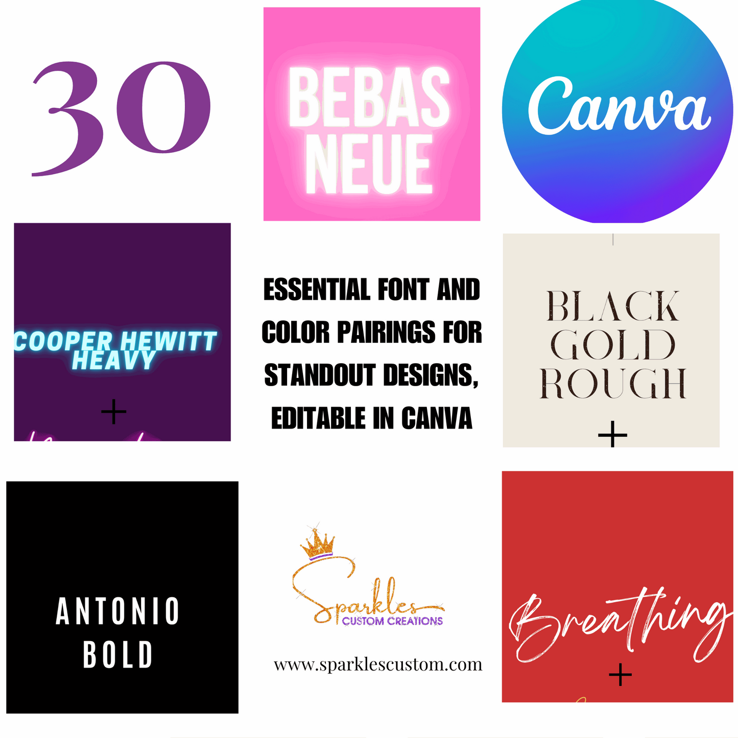 Mastering Canva: 30 Essential Font and Color Pairings for Standout Designs
