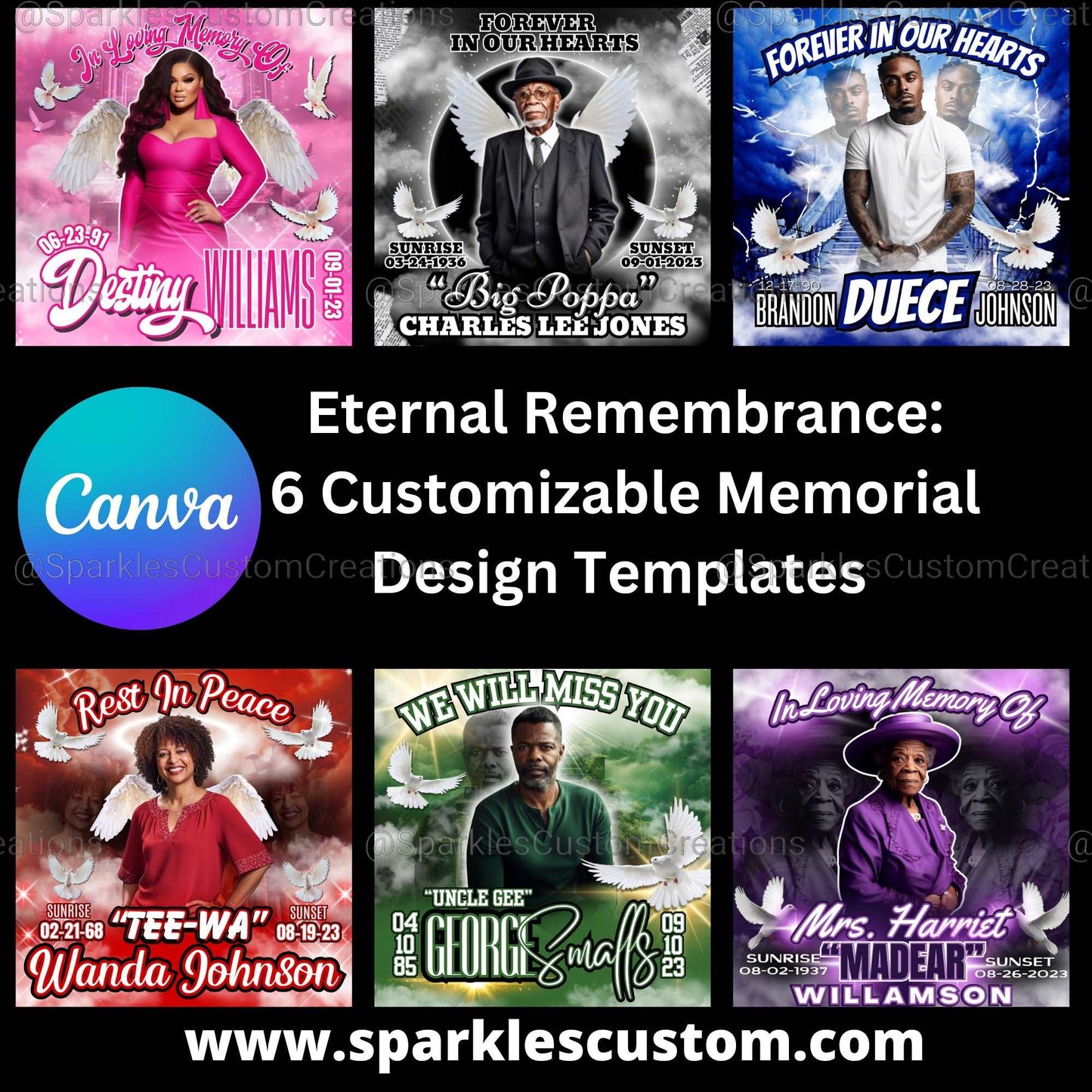 Eternal Remembrance: 6 Customizable Memorial Design Templates