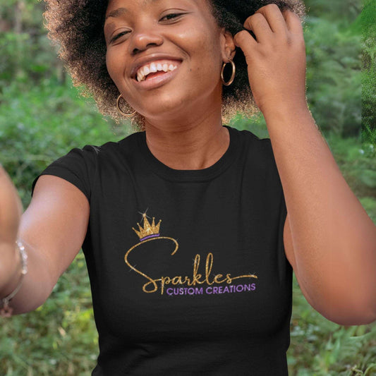 Custom Signature Logo T-shirt With Glitter